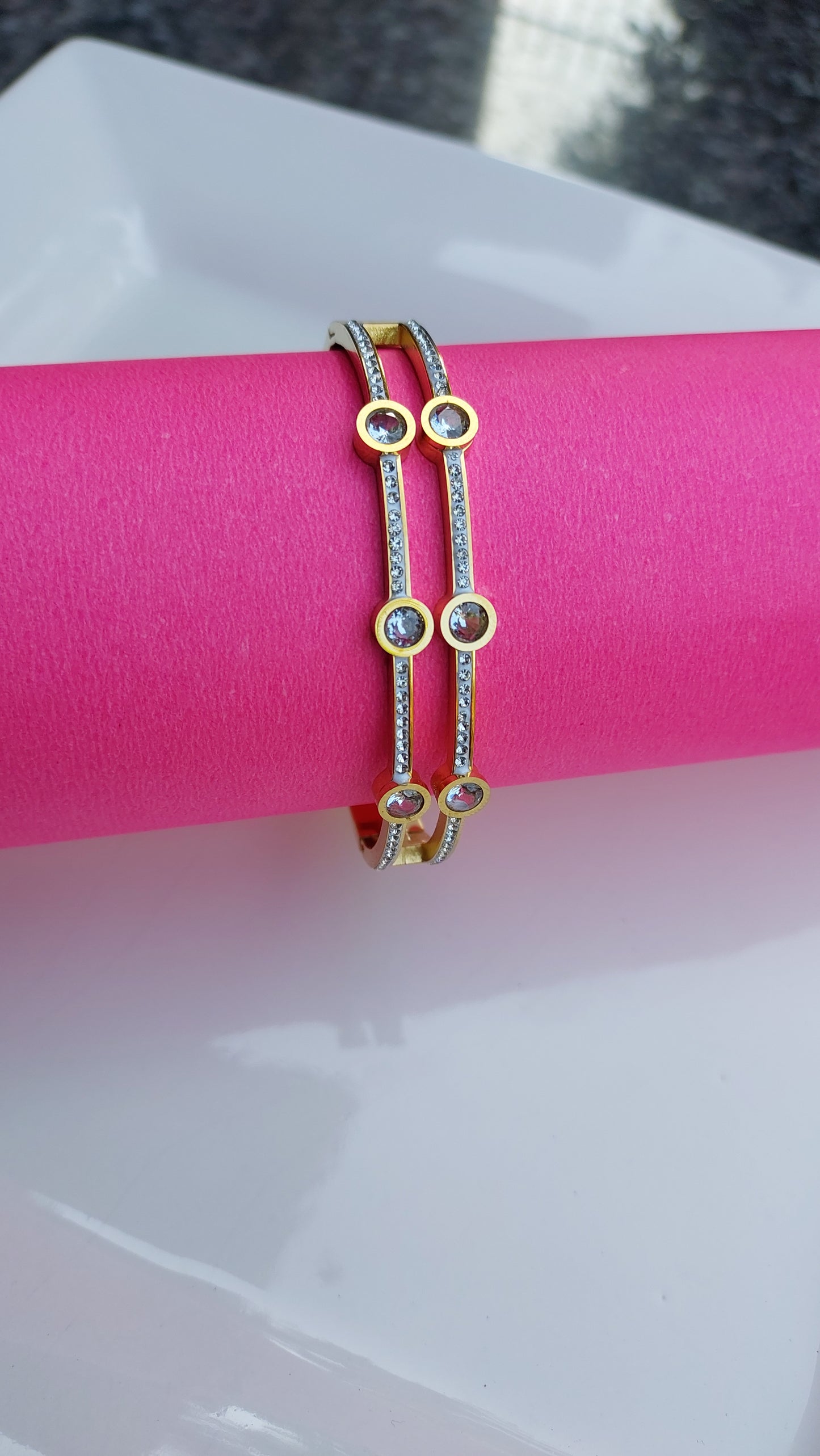 Ornafy Bold & Beautiful: Gold-Plated Big Bead Bracelet