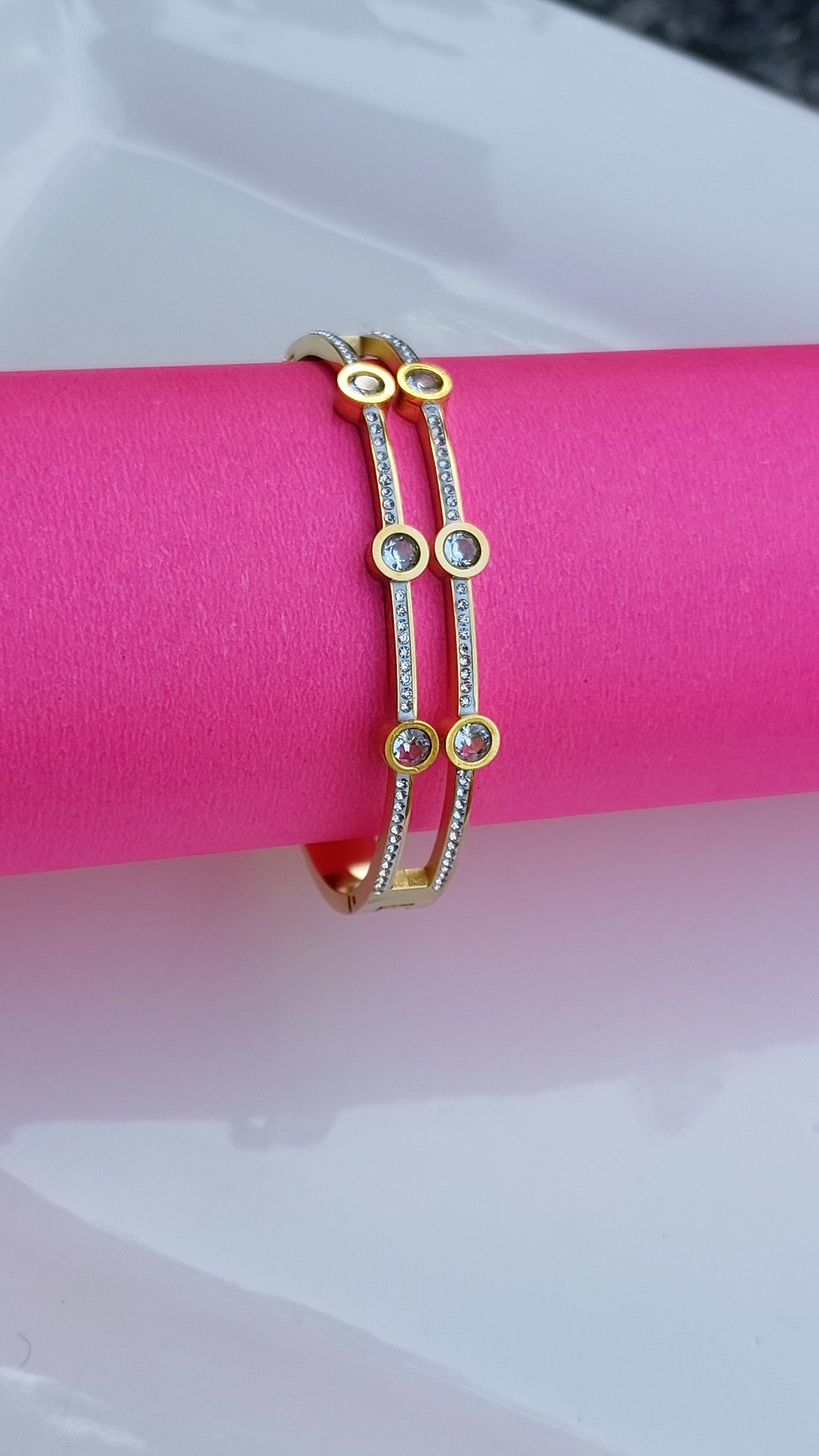 Ornafy Bold & Beautiful: Gold-Plated Big Bead Bracelet