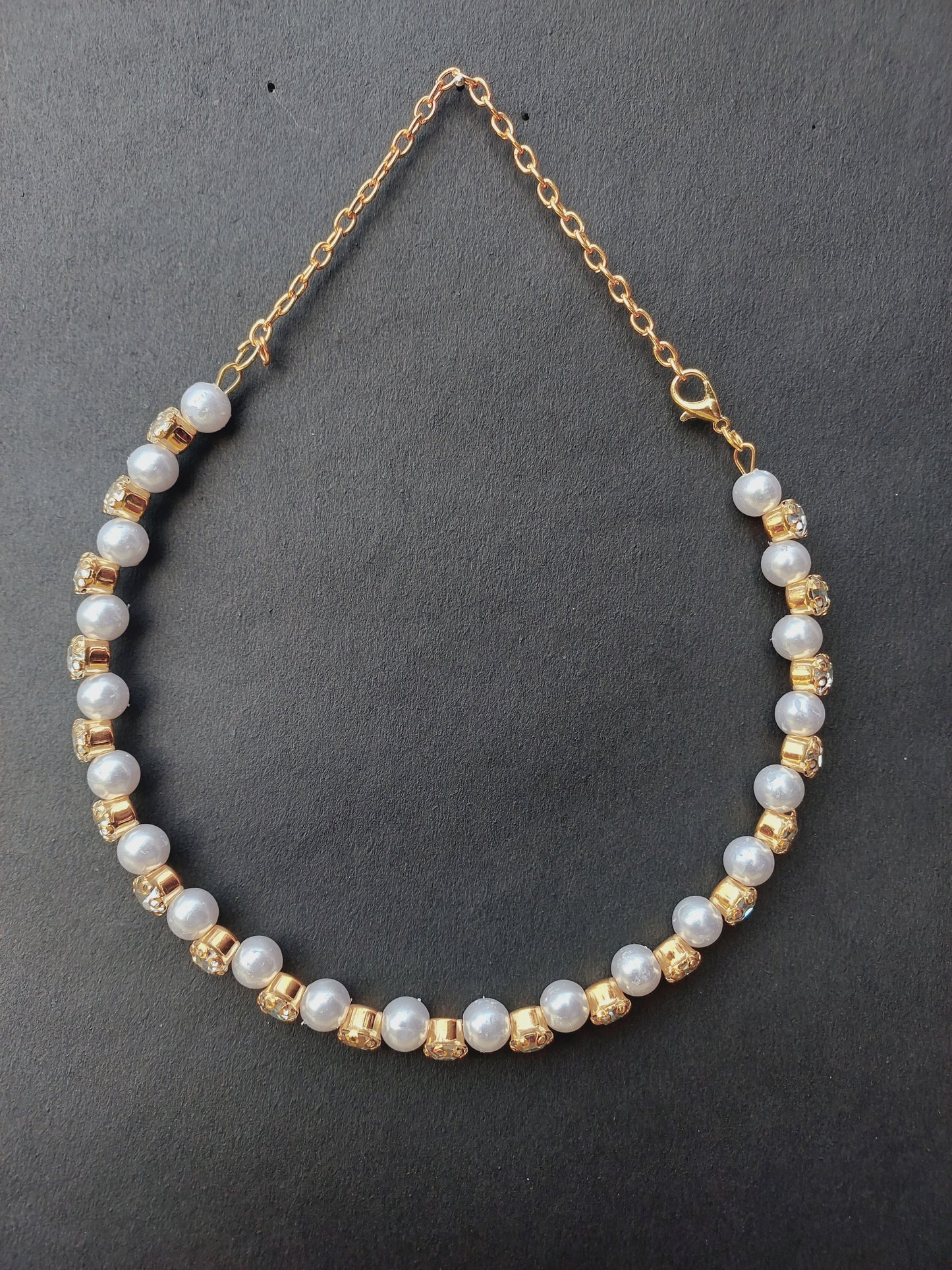 Ornafy Fashion-Forward Gold-Plated Pearl and Stud Necklace for Every Occasion