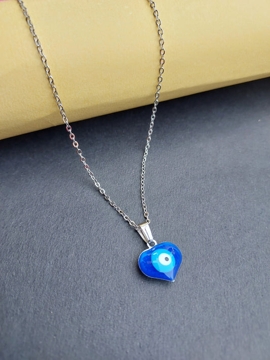 Ornafy Charming Evil Eye Heart Pendant - A Symbol of Love and Safety