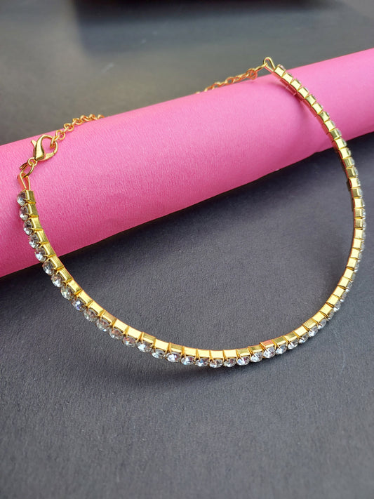 Ornafy Gold-Plated Necklace with Stunning Studs