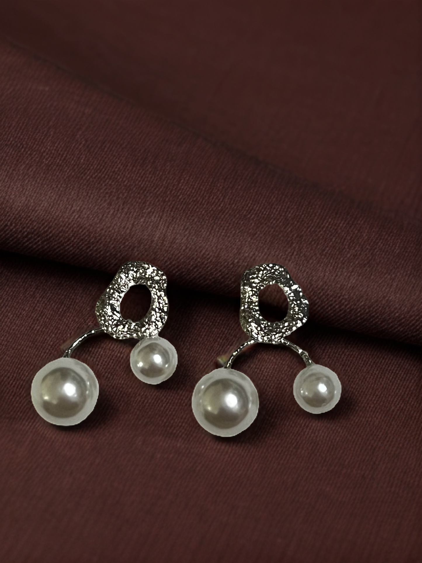 Ornafy Sophistication Meets Professionalism Golden Pearl Earrings for the Western wear