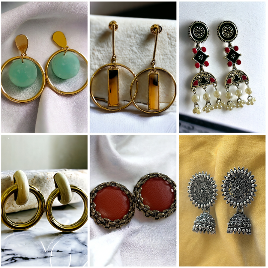 Ornafy Set Of 6 for Stylish Earring In Gift Box