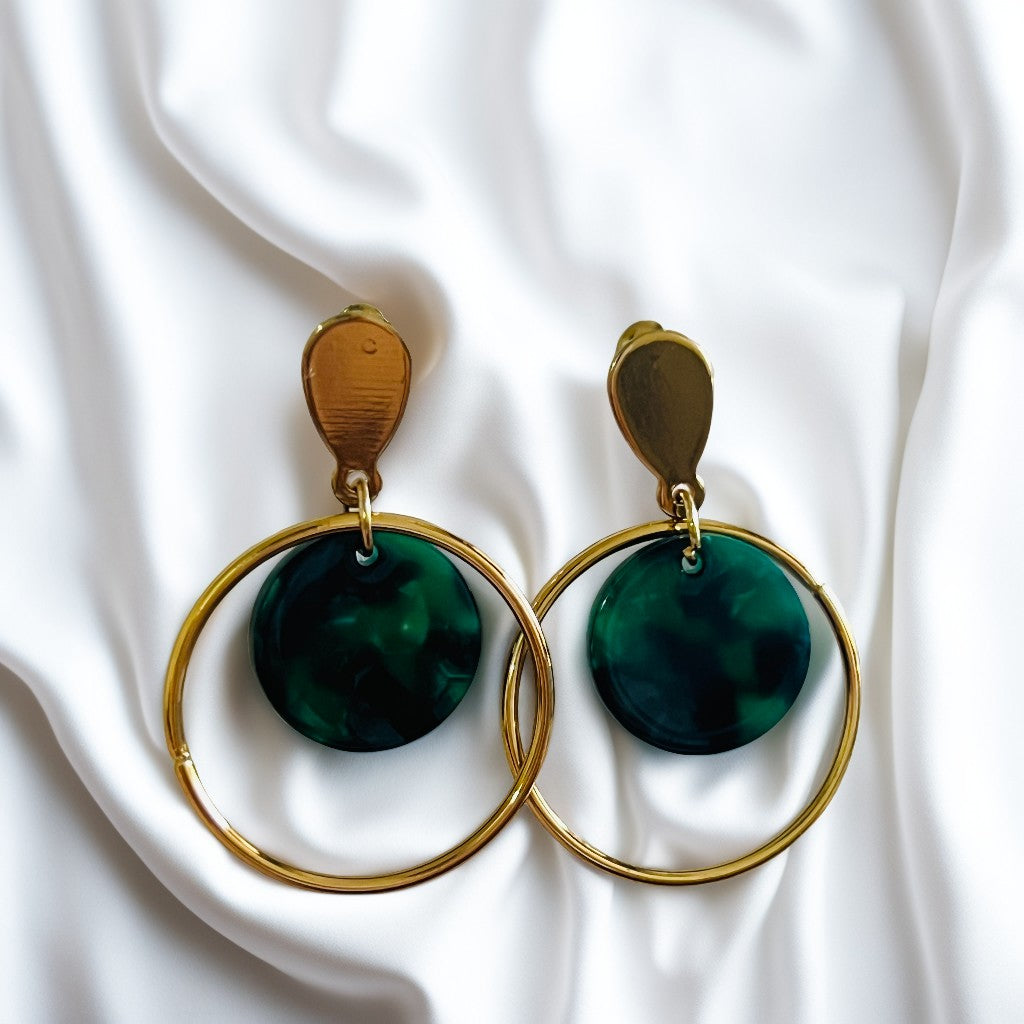 Ornafy Gold Plated Stone Earring