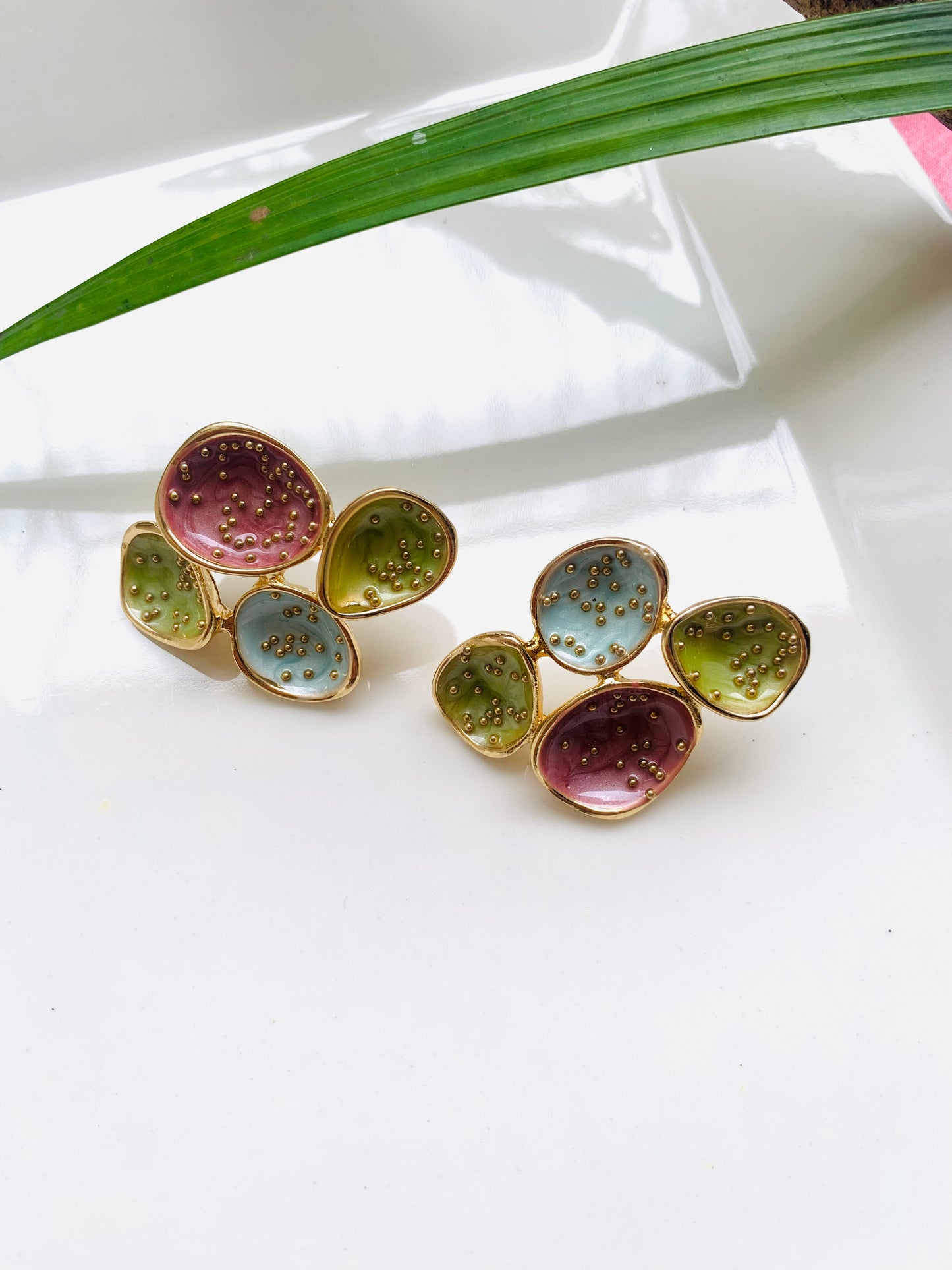 Ornafy Multicolour Statement Earrings