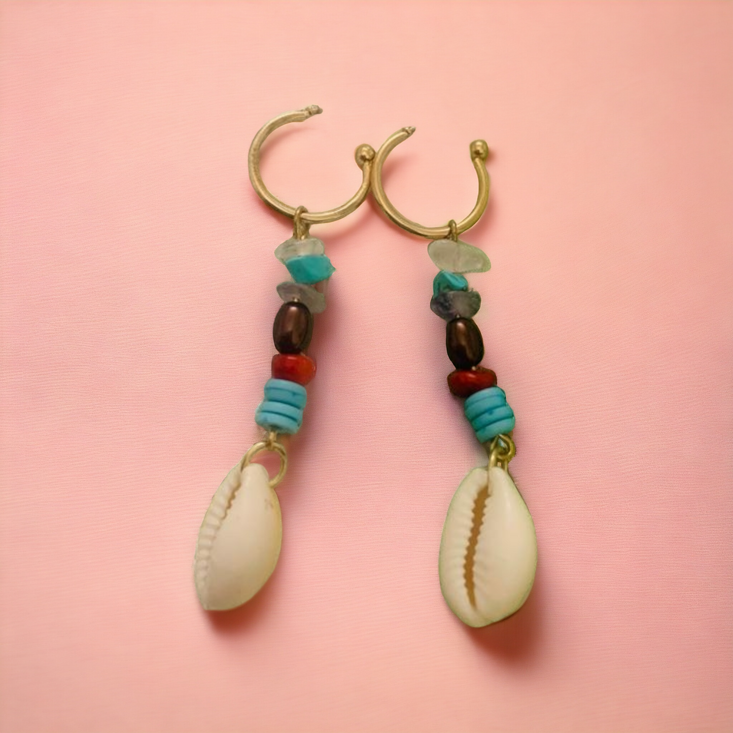 Ornafy Beads And Shell Earring