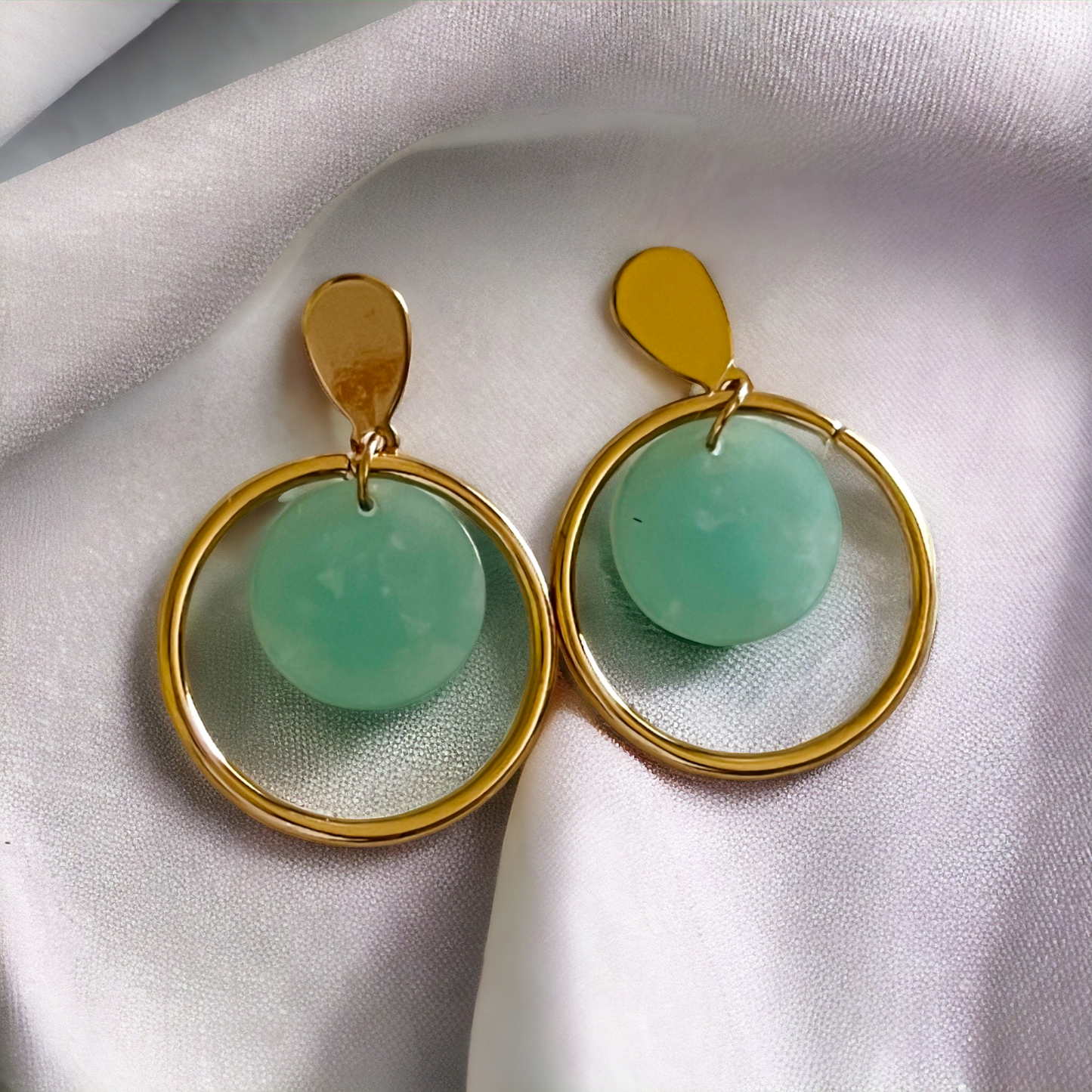 Ornafy Gold Plated Stone Earring