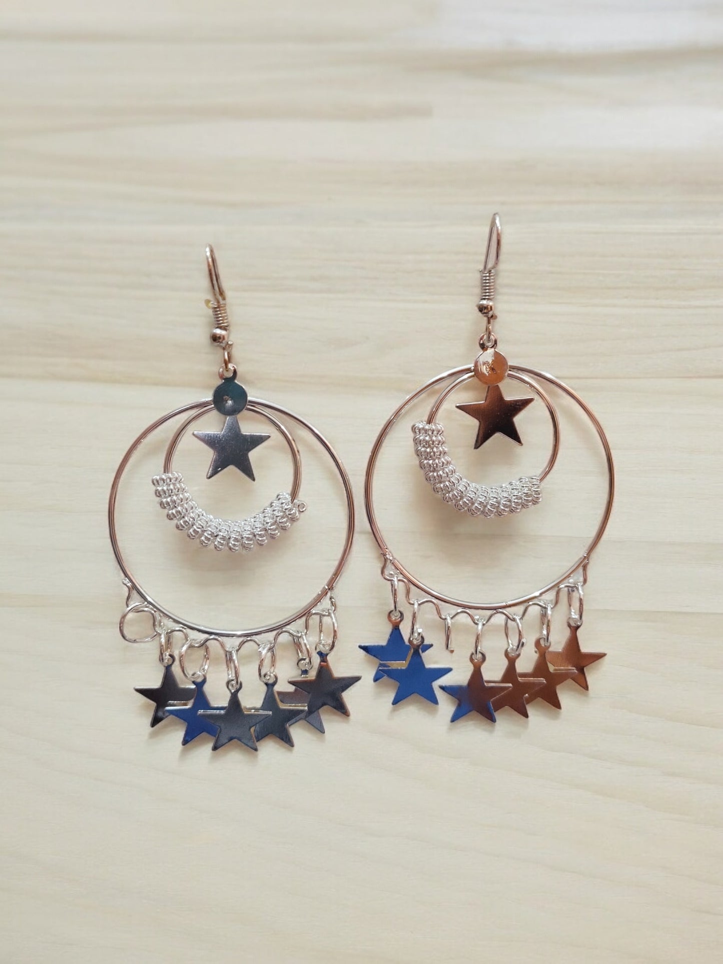 Ornafy Silver Western-inspired Starry Earrings