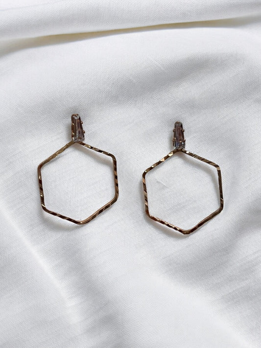 Ornafy Elegant Rose Gold Diamond Earrings