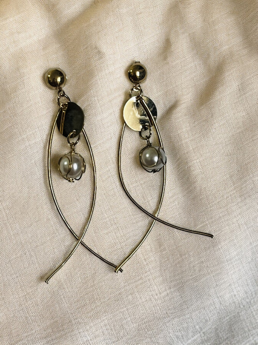 Ornafy Unveils Long Hanging Wire Earrings with Pearl Accent