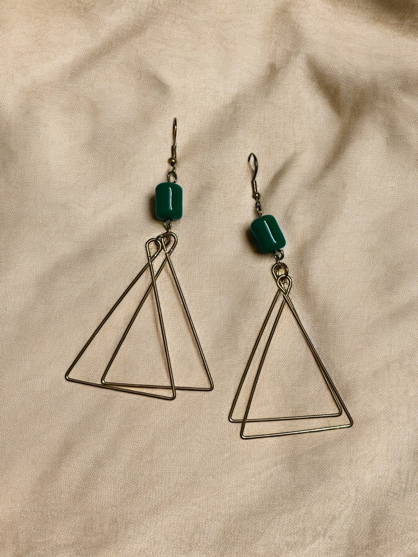 Ornafy Introduces Elevate Your Western Wear with Hanging Golden Triangle Wire Earrings