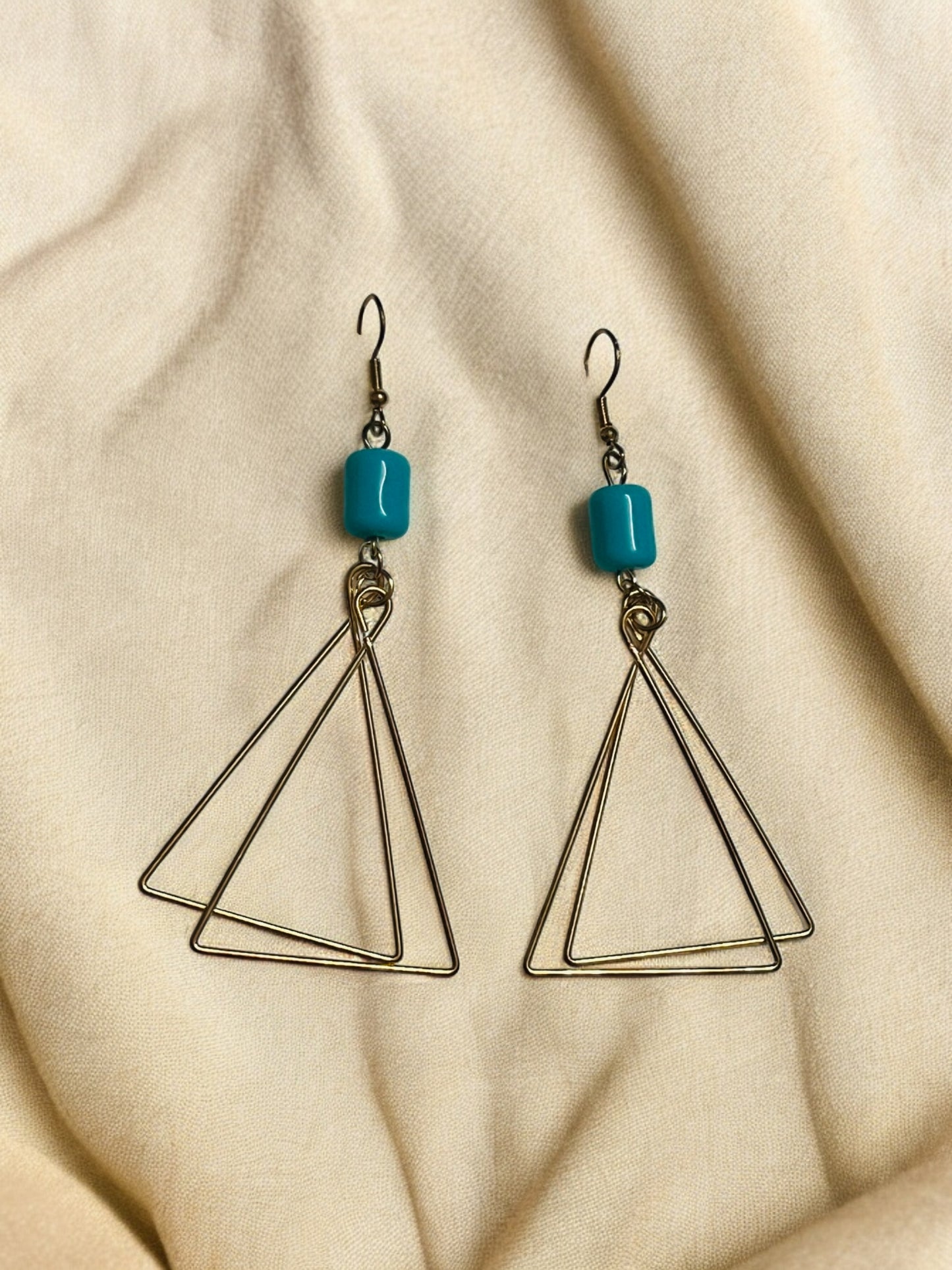 Ornafy Introduces Elevate Your Western Wear with Hanging Golden Triangle Wire Earrings