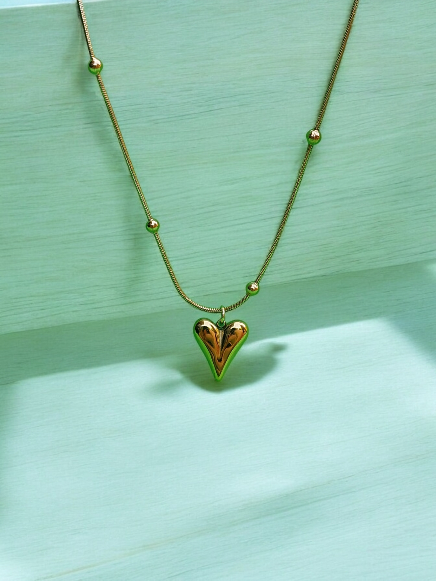 Ornafy Romantic Gold Plated Heart Pendant