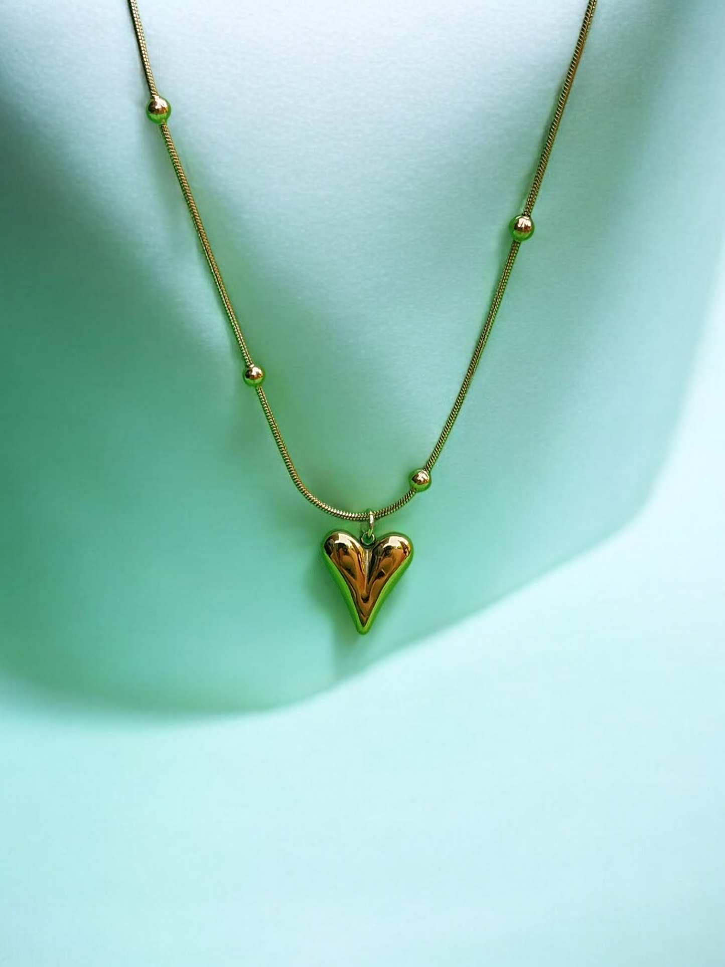 Ornafy Romantic Gold Plated Heart Pendant