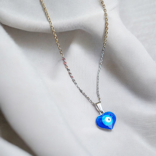 evil eye heart necklace,heart evil eye necklace,heart shaped evil eye necklace,heart evil eye pendant