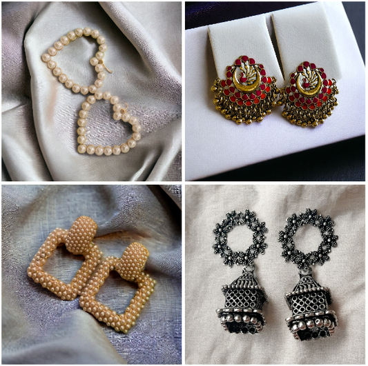 Ornafy Multi-Style Earring Combo : Effortlessly Elegant for Any Event